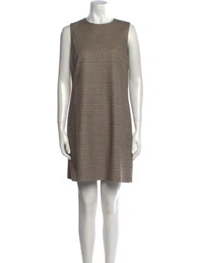 Pre-owned Alice And Olivia Virgin Wool Mini Dress In Neutral