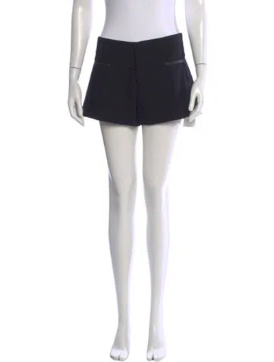 Pre-owned Alice And Olivia Virgin Wool Mini Shorts In Black