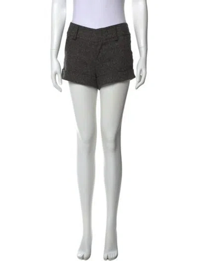 Pre-owned Alice And Olivia Virgin Wool Mini Shorts In Gray