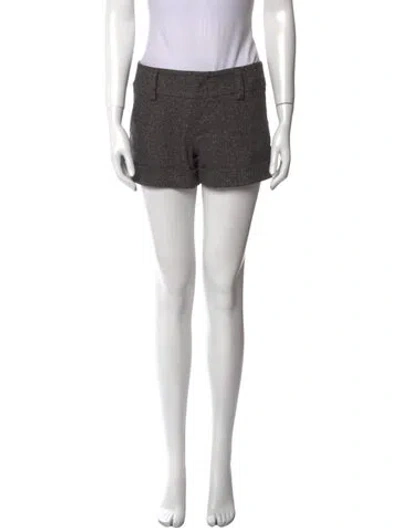 Pre-owned Alice And Olivia Virgin Wool Mini Shorts In Gray