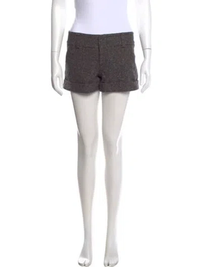 Pre-owned Alice And Olivia Virgin Wool Mini Shorts In Gray