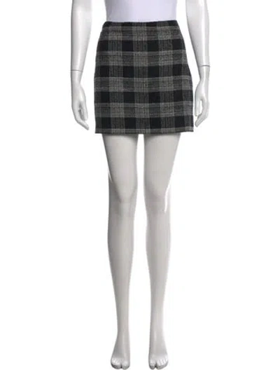 Pre-owned Alice And Olivia Virgin Wool Mini Skirt In Black