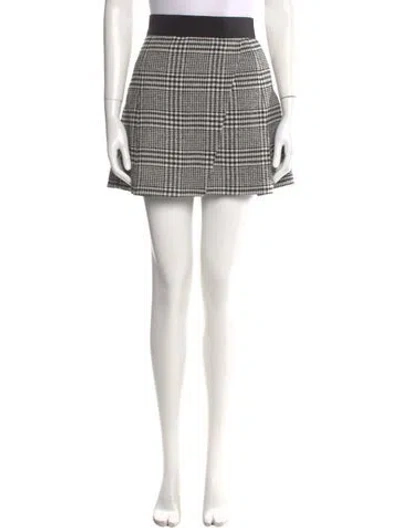 Pre-owned Alice And Olivia Virgin Wool Mini Skirt In Multi