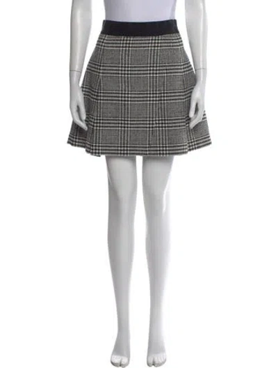 Pre-owned Alice And Olivia Virgin Wool Mini Skirt In Multi