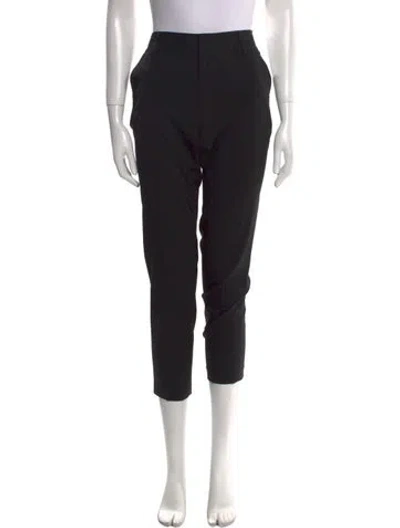 Pre-owned Alice And Olivia Virgin Wool Straight Leg Pants In Black