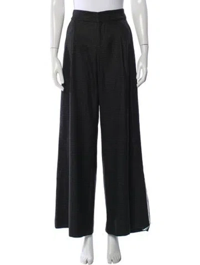 Pre-owned Alice And Olivia Virgin Wool Straight Leg Pants In Gray