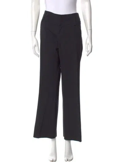 Pre-owned Alice And Olivia Virgin Wool Wide Leg Pants In Black