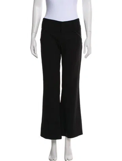 Pre-owned Alice And Olivia Virgin Wool Wide Leg Pants In Black