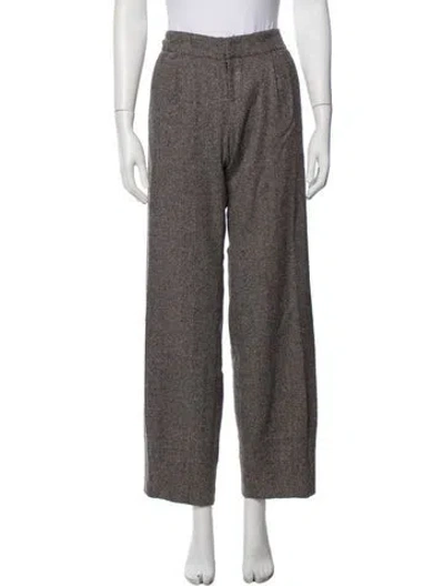Pre-owned Alice And Olivia Virgin Wool Wide Leg Pants In Grey