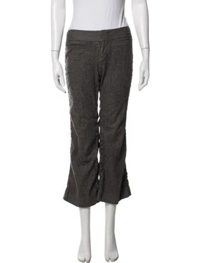 Pre-owned Alice + Olivia Virgin Wool Wide Leg Pants In Grey