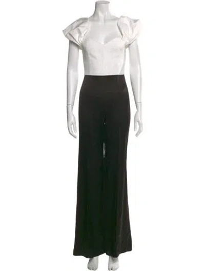 Pre-owned Alice And Olivia V-neck Jumpsuit In Black