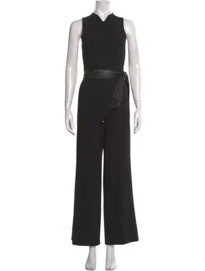 Pre-owned Alice And Olivia V-neck Jumpsuit In Black