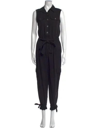 Pre-owned Alice And Olivia V-neck Jumpsuit In Black