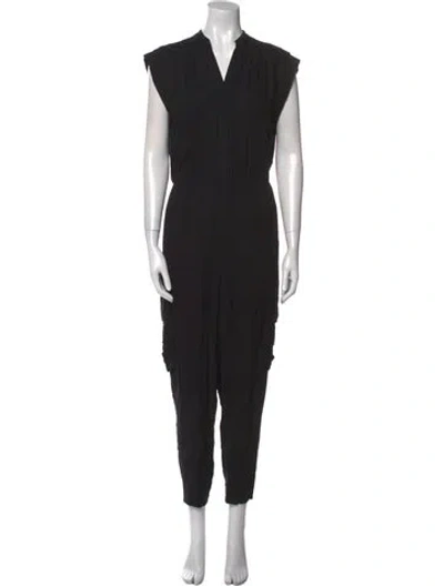 Pre-owned Alice And Olivia V-neck Jumpsuit In Black