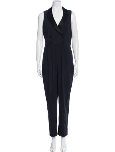 Pre-owned Alice And Olivia V-neck Jumpsuit In Black