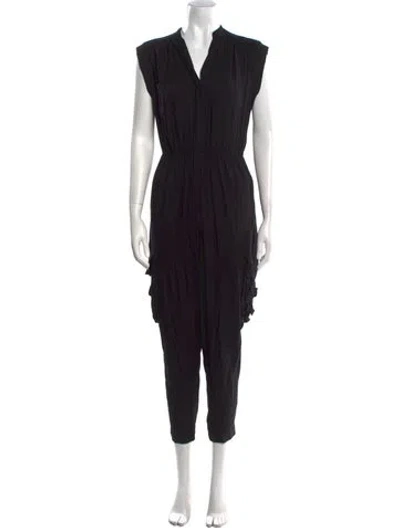 Pre-owned Alice And Olivia V-neck Jumpsuit In Black