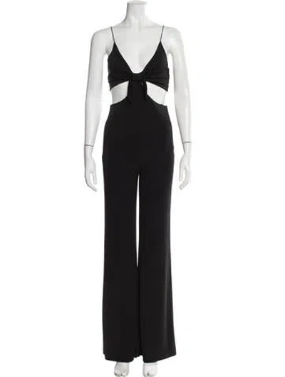 Pre-owned Alice And Olivia V-neck Jumpsuit In Black
