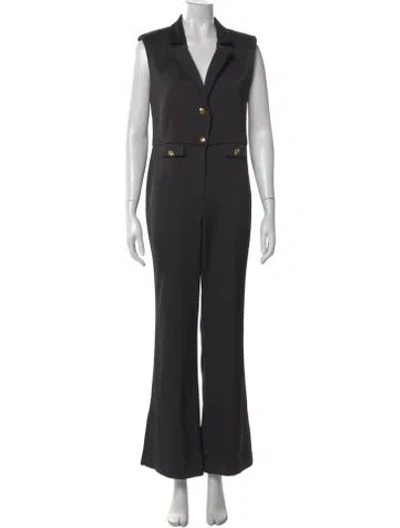 Pre-owned Alice And Olivia V-neck Jumpsuit In Black
