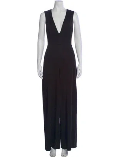 Pre-owned Alice And Olivia V-neck Jumpsuit In Black