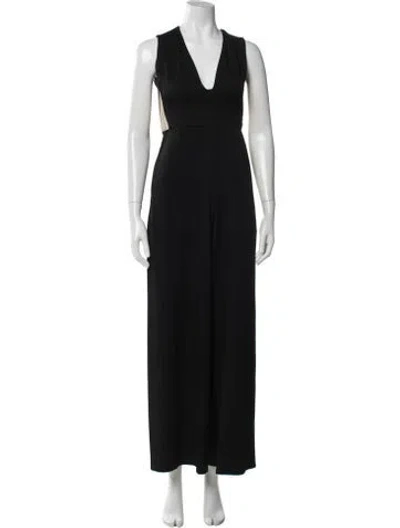 Pre-owned Alice And Olivia V-neck Jumpsuit In Black