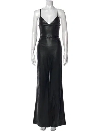 Pre-owned Alice And Olivia V-neck Jumpsuit In Black