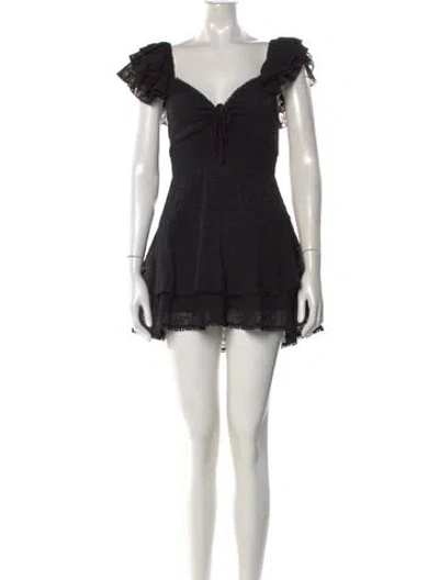 Pre-owned Alice And Olivia V-neck Jumpsuit In Black