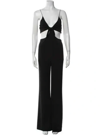 Pre-owned Alice And Olivia V-neck Jumpsuit In Black