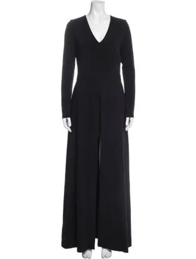 Pre-owned Alice And Olivia V-neck Jumpsuit In Black