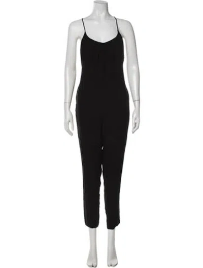 Pre-owned Alice And Olivia V-neck Jumpsuit In Black