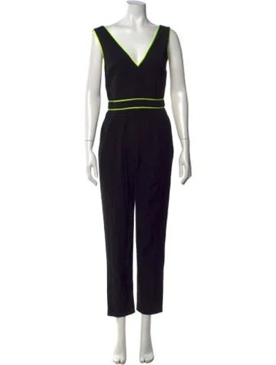 Pre-owned Alice And Olivia V-neck Jumpsuit In Black