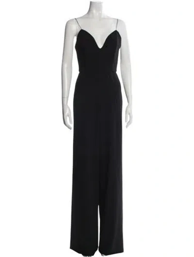 Pre-owned Alice And Olivia V-neck Jumpsuit In Black