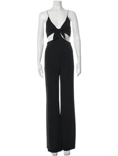 Pre-owned Alice And Olivia V-neck Jumpsuit In Black
