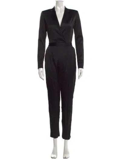 Pre-owned Alice + Olivia V-neck Jumpsuit In Black
