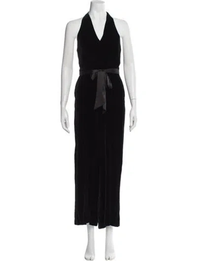 Pre-owned Alice And Olivia V-neck Jumpsuit In Blue
