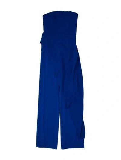 Pre-owned Alice And Olivia V-neck Jumpsuit In Blue