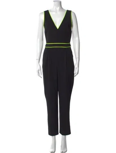 Pre-owned Alice And Olivia V-neck Jumpsuit In Blue