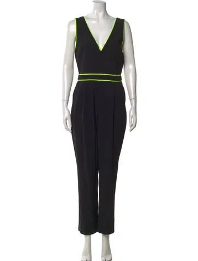 Pre-owned Alice + Olivia V-neck Jumpsuit In Blue