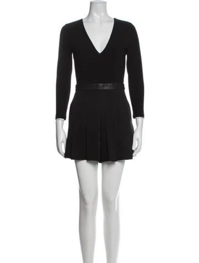 Pre-owned Alice And Olivia V-neck Jumpsuit In Blue