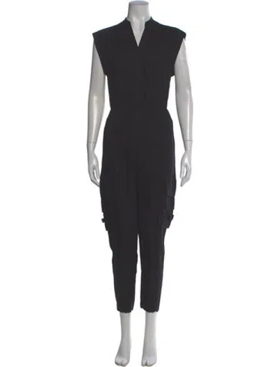 Pre-owned Alice And Olivia V-neck Jumpsuit In Gray