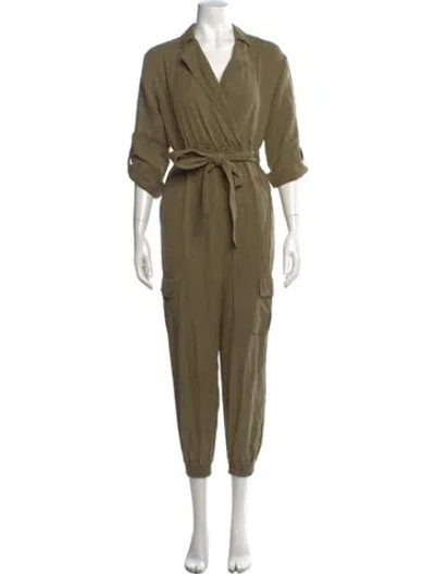 Pre-owned Alice And Olivia V-neck Jumpsuit In Green
