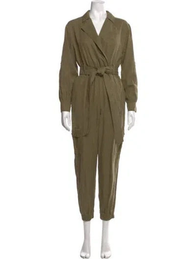 Pre-owned Alice And Olivia V-neck Jumpsuit In Green