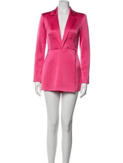 Pre-owned Alice And Olivia V-neck Jumpsuit In Metallic/pink