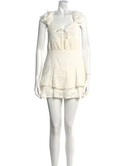 Pre-owned Alice And Olivia V-neck Jumpsuit In Neutral
