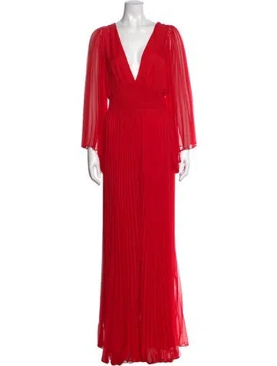Pre-owned Alice And Olivia V-neck Jumpsuit In Red