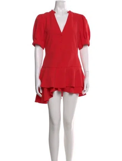 Pre-owned Alice And Olivia V-neck Jumpsuit In Red