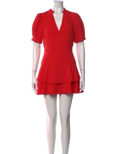 Pre-owned Alice And Olivia V-neck Jumpsuit In Red