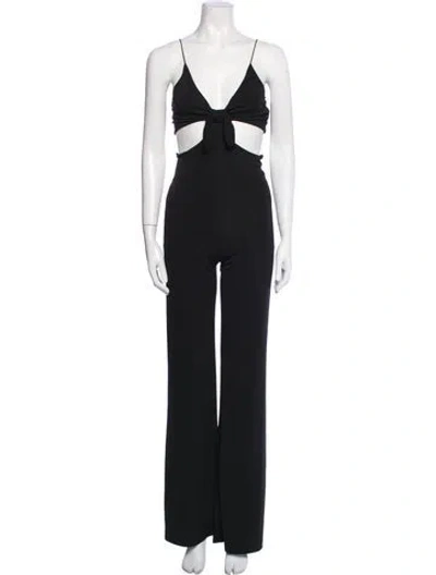 Pre-owned Alice And Olivia V-neck Jumpsuit W/ Tags In Black