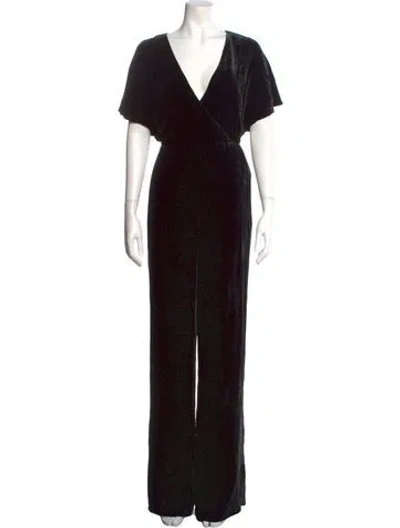 Pre-owned Alice And Olivia V-neck Jumpsuit W/ Tags In Black