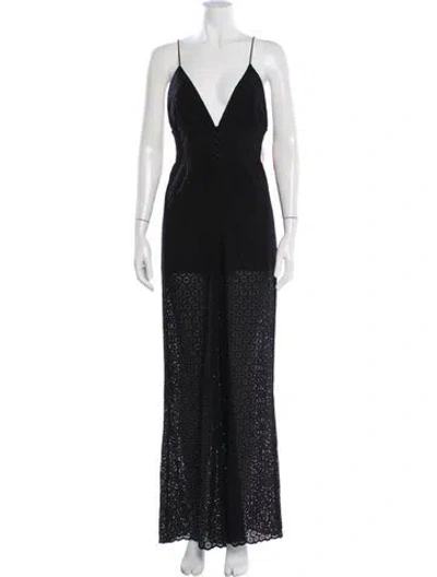 Pre-owned Alice And Olivia V-neck Jumpsuit W/ Tags In Black