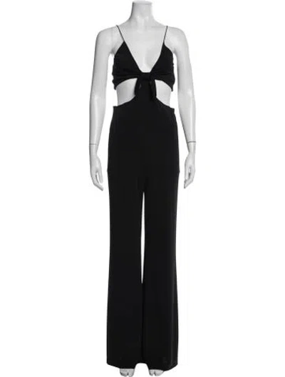 Pre-owned Alice And Olivia V-neck Jumpsuit W/ Tags In Black
